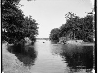 Black and white photograph of the Kennebec River