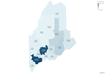 state of maine image with giving by county labels