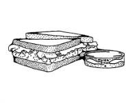 Line drawing of a sandwich